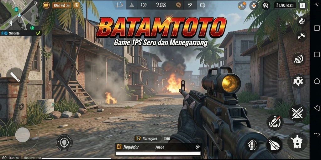 Screenshot utama BATAMTOTO menampilkan intense gameplay TPS.
