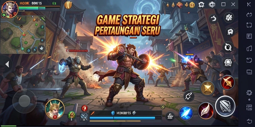 Screenshot gameplay HOKI8815 menampilkan pertempuran seru dalam strategi.