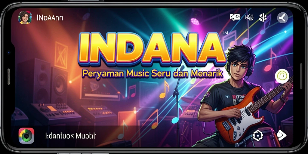 Screenshot gameplay INDAAA menunjukkan pemain menikmati pengalaman musik.