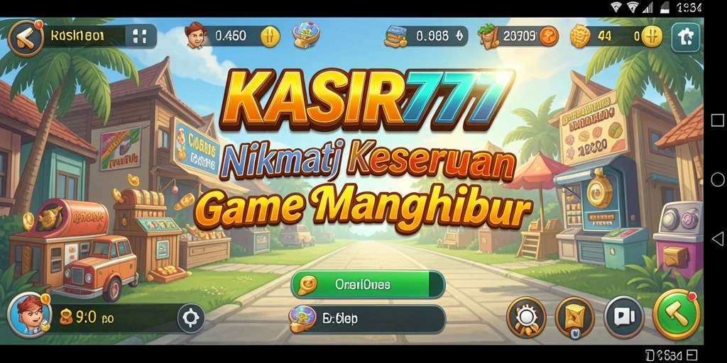 Screenshot KASIR777 menampilkan gameplay seru saat mengelola transaksi kasir.