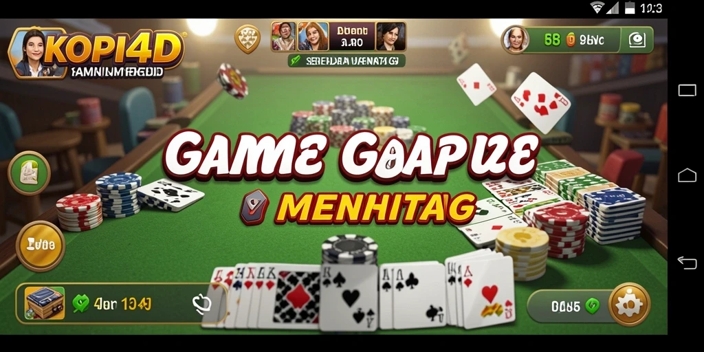 Tampilan screenshot utama KOPI4D menampilkan gameplay Gaple yang seru.