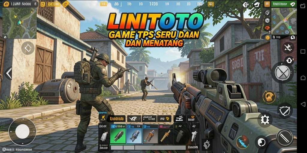 Screenshot LINITOTO menampilkan aksi seru gameplay TPS.