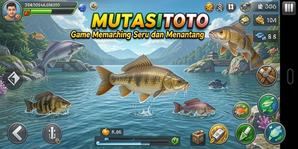 Screenshot gameplay MUTASITOTO yang menunjukkan pengalaman memancing.