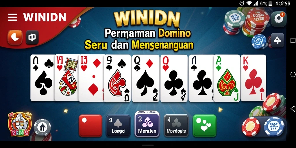 Tangkapan layar gameplay seru dari WINIDN yang menunjukkan permainan Domino.